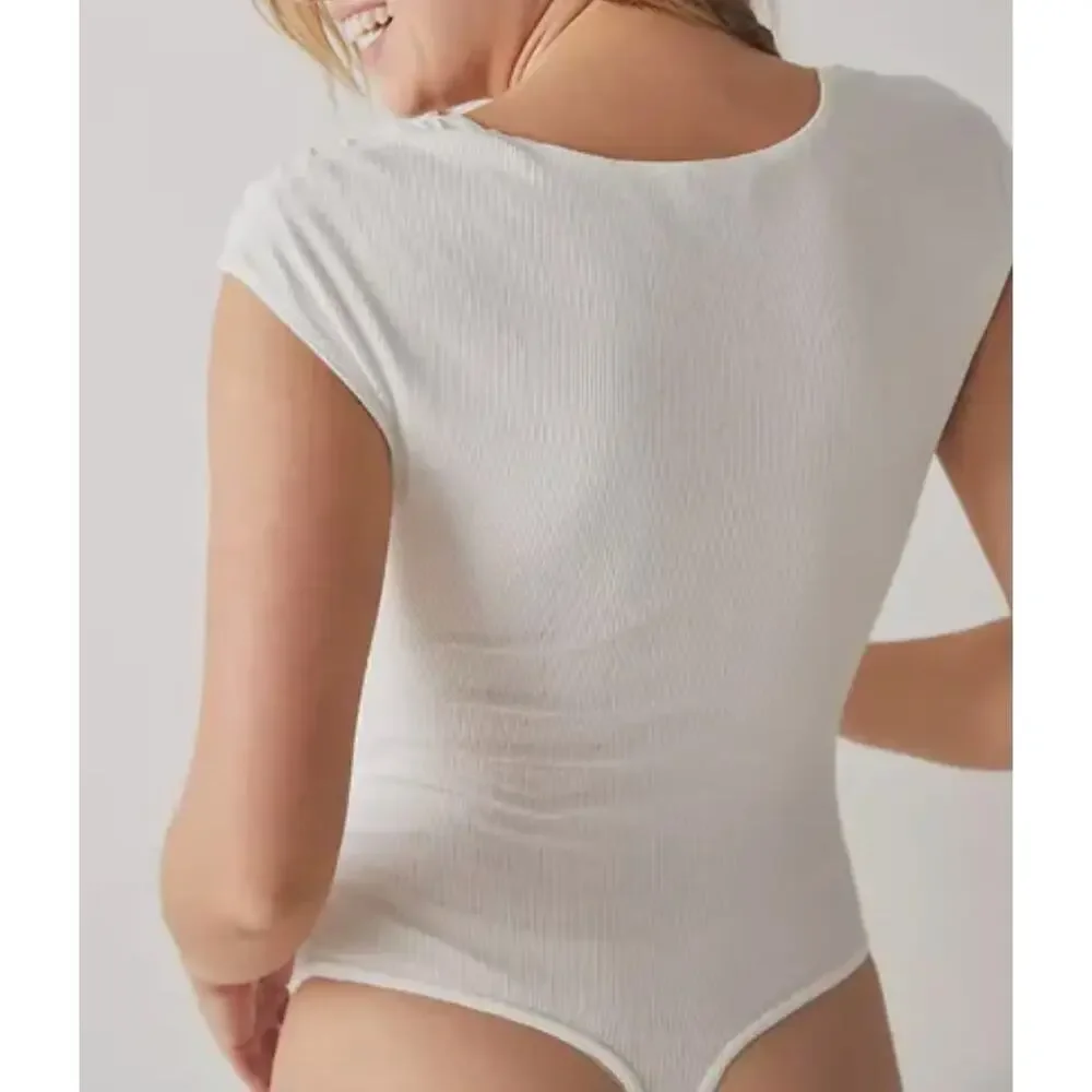 Intimately FP Another Love Ribbed Bodysuit | Womens S, White Free People New! - Picture 4 of 10